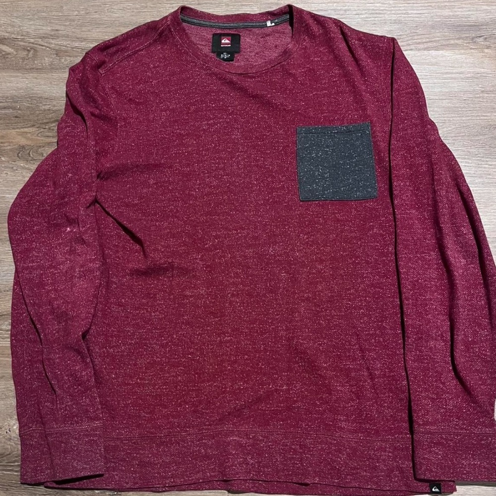 Quiksilver Red and Black Long Sleeve Tee